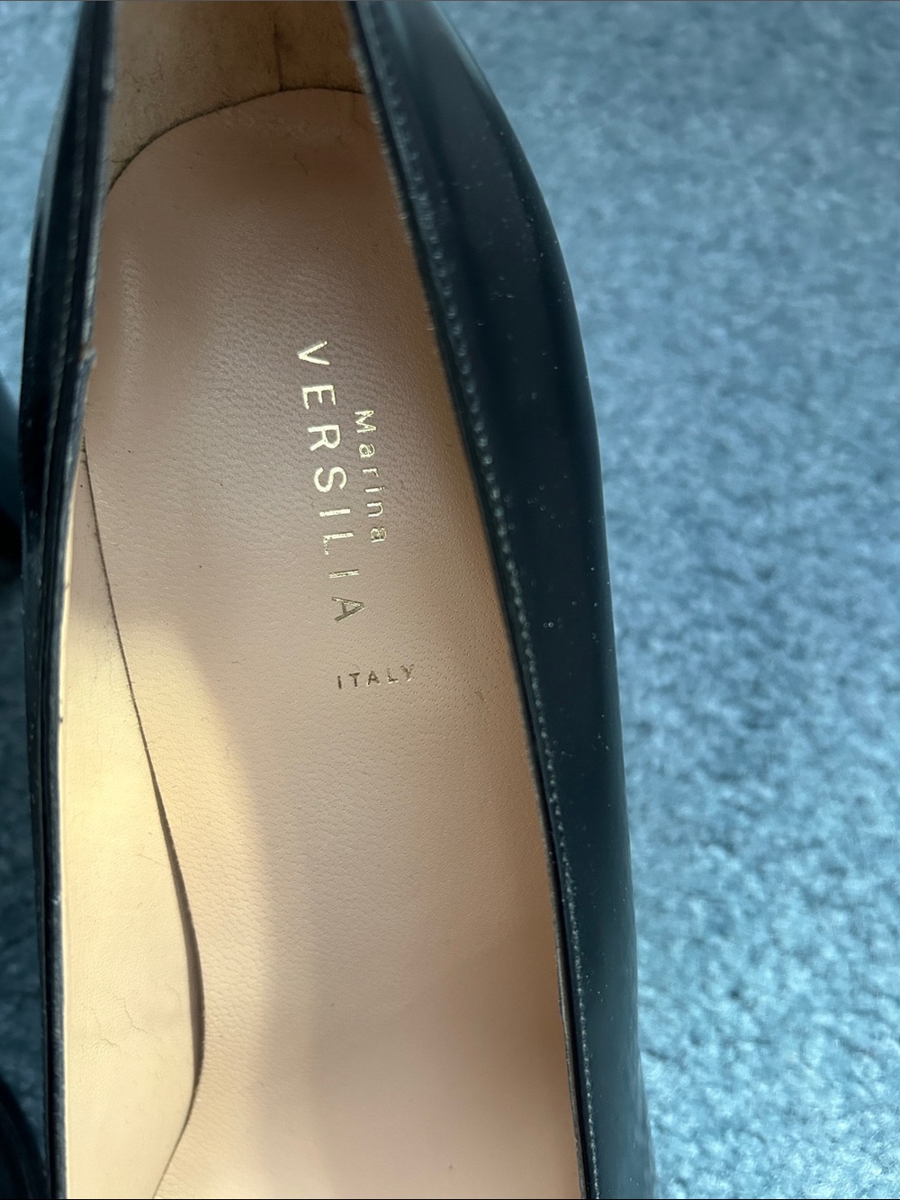 Marina Versilia Italian Black Leather Women's Pump